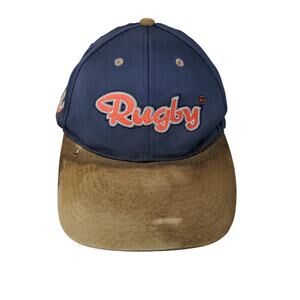 Rugby Manufacturing Company Slideback Hat Blue 7 Brown Embroidered Logo
